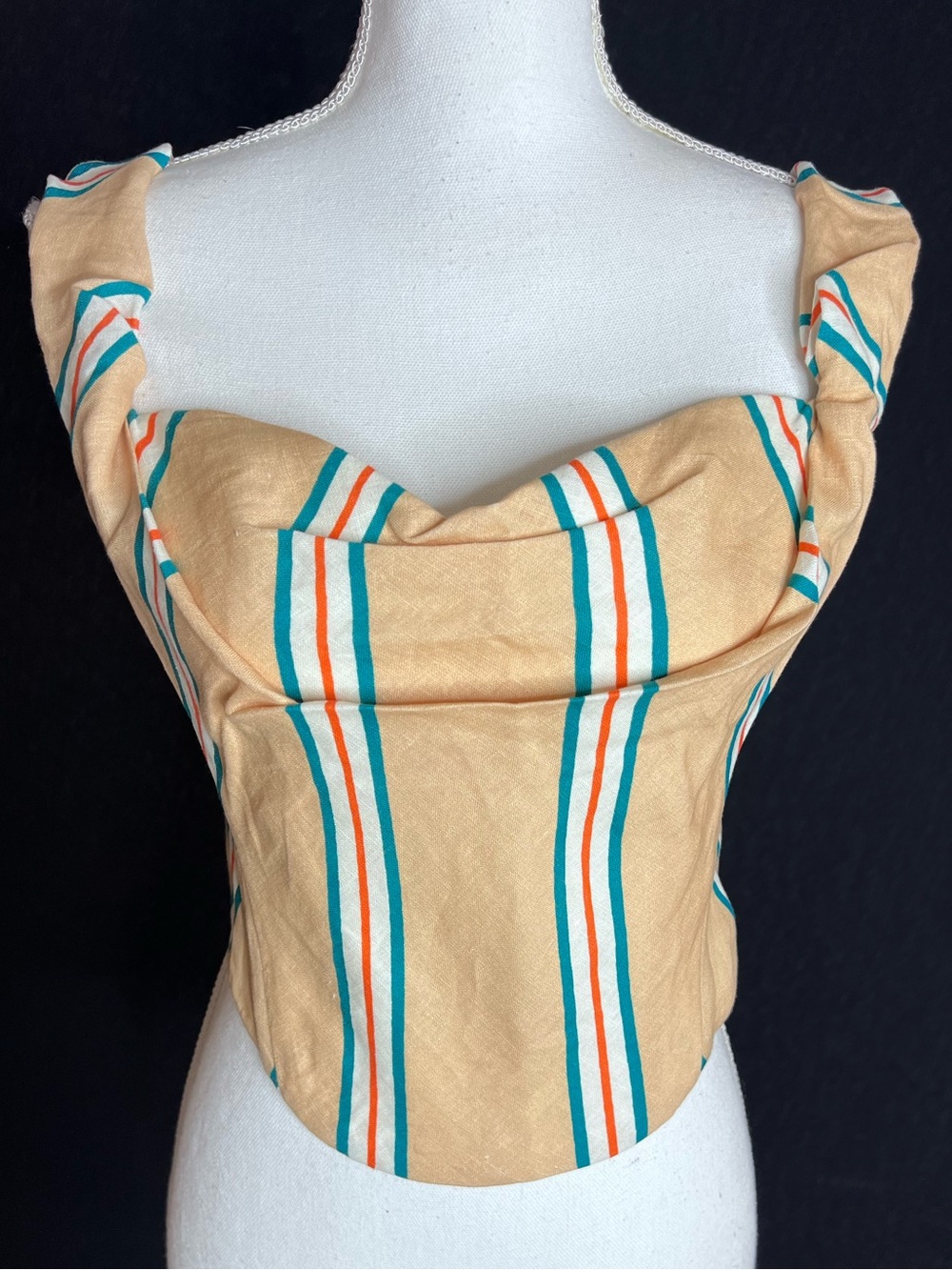 Venous Beige Striped Cowl Neck Women’s Top NWT